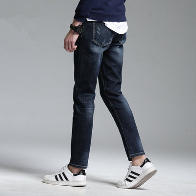 Pantalones Vaqueros Elásticos para Hombre con Detalles Rotos - Image 3