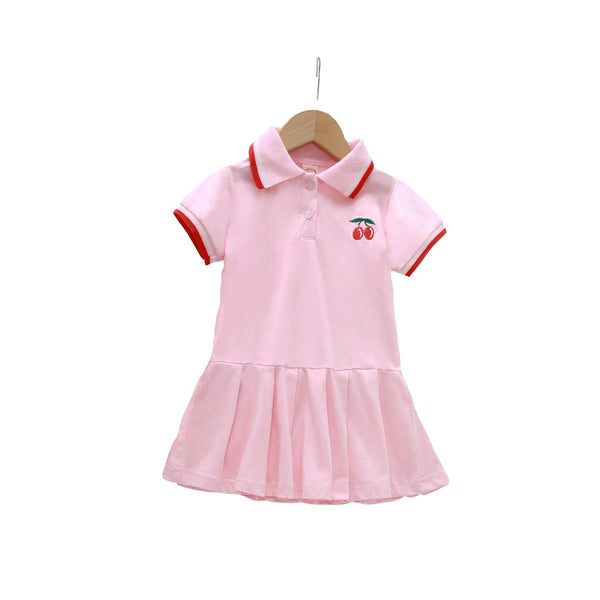 Vestido Plisado de Manga Corta para Niña - Colección Verano