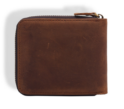 Cartera Retro de Cuero Genuino para Hombre con Cierre de Cremallera - Image 5
