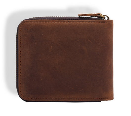 Cartera Retro de Cuero Genuino para Hombre con Cierre de Cremallera - Image 5