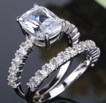 Set de 2 Anillos Apilables para Mujer - Joyería de Compromiso y Boda
