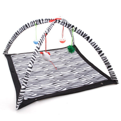 Casa de Juegos para Gatos Plegable con Hamaca y Juguetes Incluidos - Image 3