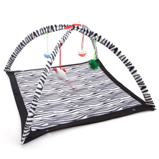 Casa de Juegos para Gatos Plegable con Hamaca y Juguetes Incluidos - Image 3