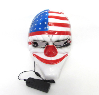 Máscara Luminosa EL Payaso Bandera - Tema Cosecha y Payday2 - Image 2