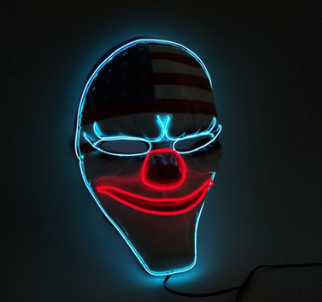 Máscara Luminosa EL Payaso Bandera - Tema Cosecha y Payday2 - Image 3
