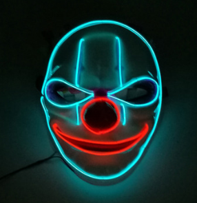 Máscara Joker LED Iluminada Brillante para Disfraz, Halloween, Rave y Cosplay