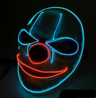 Máscara Joker LED Iluminada Brillante para Disfraz, Halloween, Rave y Cosplay
