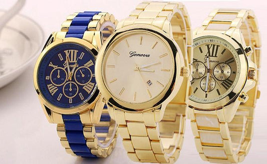 Reloj de Pulsera para Mujer con Tres Esferas y Correa de Acero Inoxidable