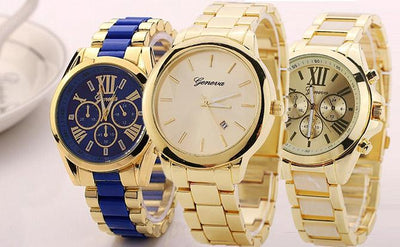 Reloj de Pulsera para Mujer con Tres Esferas y Correa de Acero Inoxidable