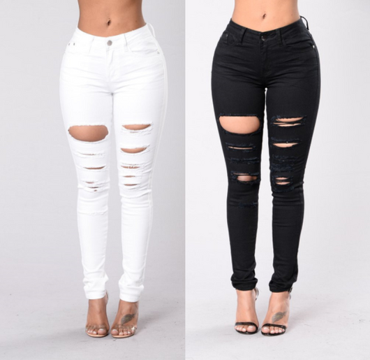 Jeans Rotos Ajustados para Mujer - Cintura Media Estilo Cowboy - Image 2