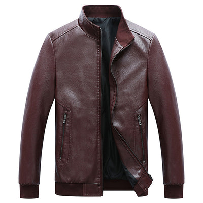 Chaqueta de Cuero PU Lavado para Hombre - Primavera y Otoño - Image 3