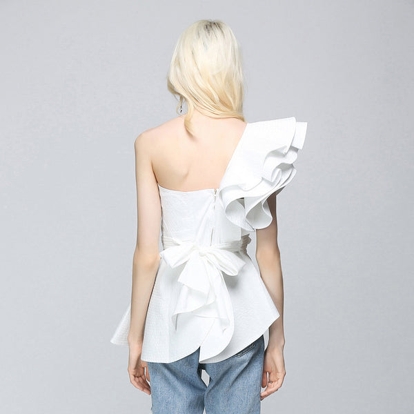 Blusa Asimétrica de Hombro Único