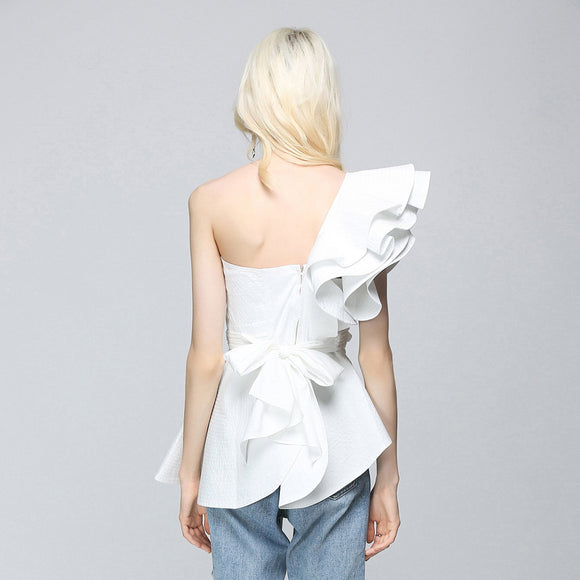 Blusa Asimétrica de Hombro Único