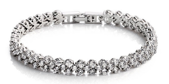 Pulsera de Plata Esterlina S925 con Diamantes Brillantes