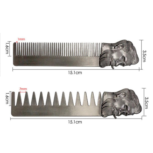 Peine de dientes anchos chapado en bronce