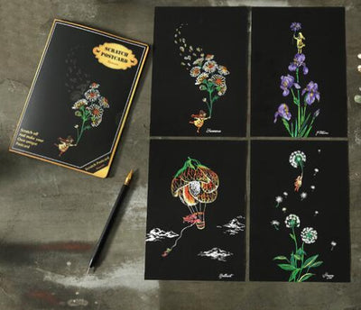 Set de 4 Cuadros Rascables - Flores Decorativas - Image 3