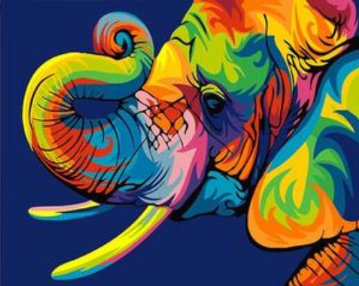 Cuadro Elefante Multicolor 40x50 cm