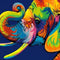 Cuadro Elefante Multicolor 40x50 cm