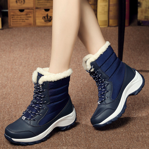 Botas de Nieve Impermeables para Mujer con Forro de Terciopelo