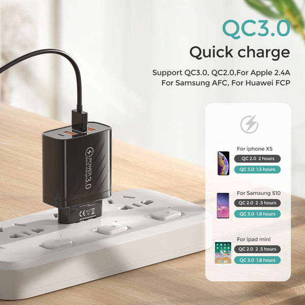 Cargador Multiuerto PD 3USB con Regulación UK