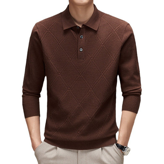 Suéter Tipo Polo de Cuello Alto Manga Larga para Hombre - Image 5