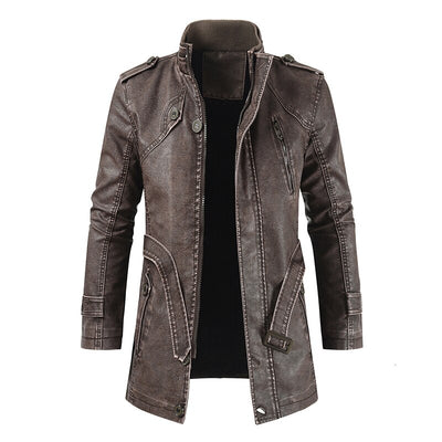 Chaqueta de Cuero Slim Fit Térmica para Hombre