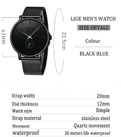 Reloj de Pulsera Hombre con Malla Metálica y Movimiento de Cuarzo - Image 15
