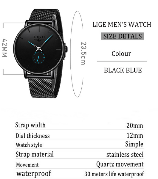 Reloj de Pulsera Hombre con Malla Metálica y Movimiento de Cuarzo - Image 15