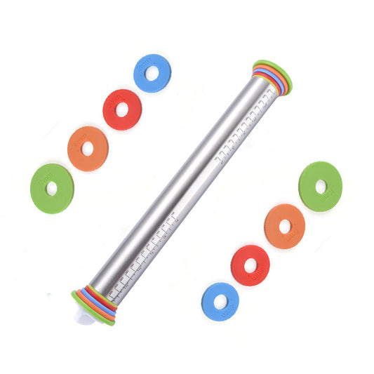 Rodillo para Masa de Acero Inoxidable Ajustable 43cm