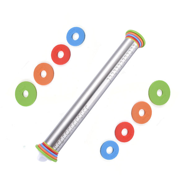 Rodillo para Masa de Acero Inoxidable Ajustable 43cm