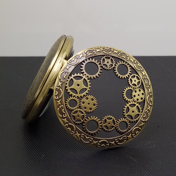 Reloj de Bolsillo Vintage Clásico Grande con Engranajes Hueco