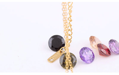 Collar de Titanio Acero con Diamante en 8 Colores - Image 2
