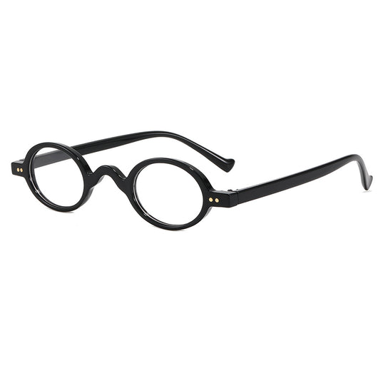 Red small frame round glasses with clear lenses, featuring a retro or steampunk style. - Image 19