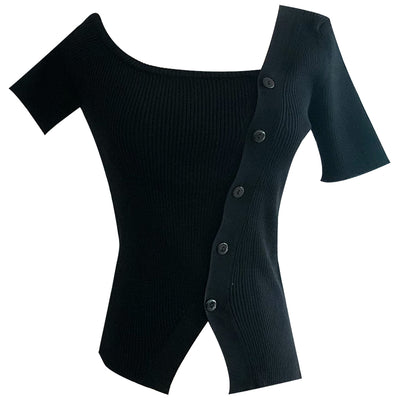 Blusa Blanca Asimétrica con Corte Irregular - Image 4