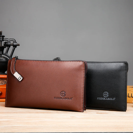 Billetera Ejecutiva de Cuero para Hombre con Cierre de Cremallera