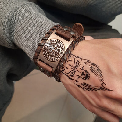 Pulsera de Cuero Ancha para Hombre - Image 3
