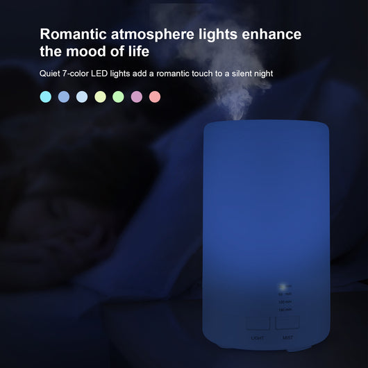 Colorful silent USB mini ultrasonic aromatherapy machine with blue, green, purple, and red light options and timer settings. - Image 4
