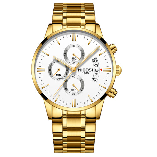 Reloj Cronógrafo Deportivo de Acero Inoxidable Dorado para Hombre - Image 16