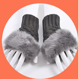 Guantes Mitón Cálidos de Pelo de Conejo para Mujer - Estilo Coreano Otoño Invierno - Image 8