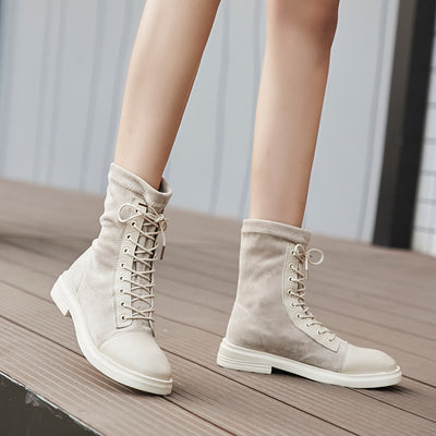 Botas Planas con Cordones y Elástico - Image 8