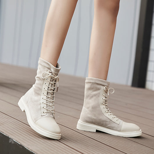 Botas Planas con Cordones y Elástico - Image 8