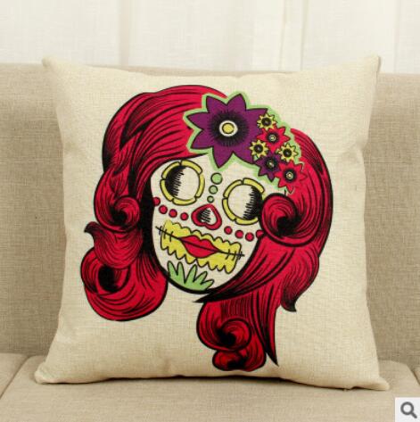 Cojines de tela con patrón calavera - Image 2