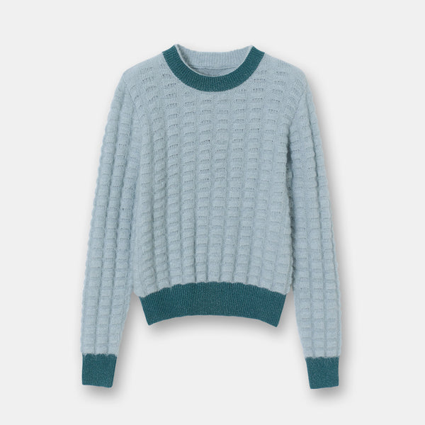 Suéter Retro de Combinación de Colores para Mujer - Image 9