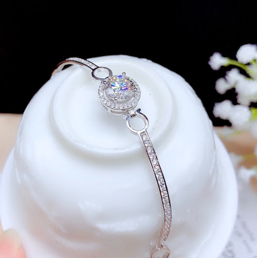 Pulsera de Plata Chapada en Oro Blanco 18K con Diamantes Moissanita - Image 7