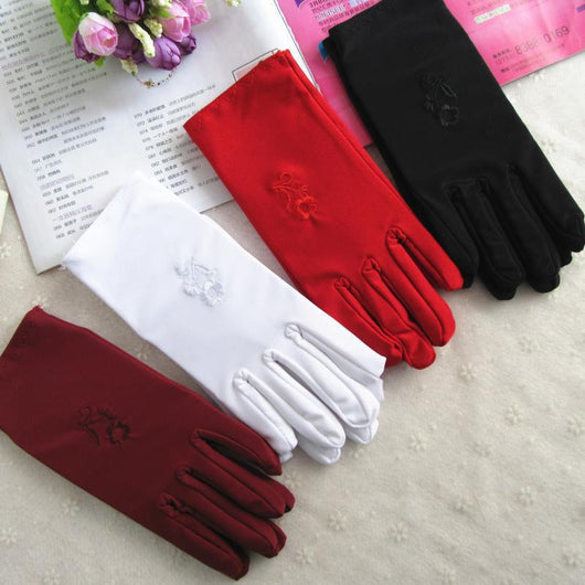 Guantes Finos Elásticos con Bordado Etiqueta - Image 2