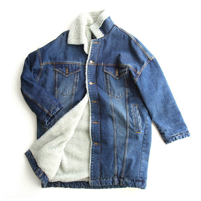 Chaqueta Vaquera Forrada en Lana para Invierno - Abrigo Bomber Cálido para Mujer - Image 4