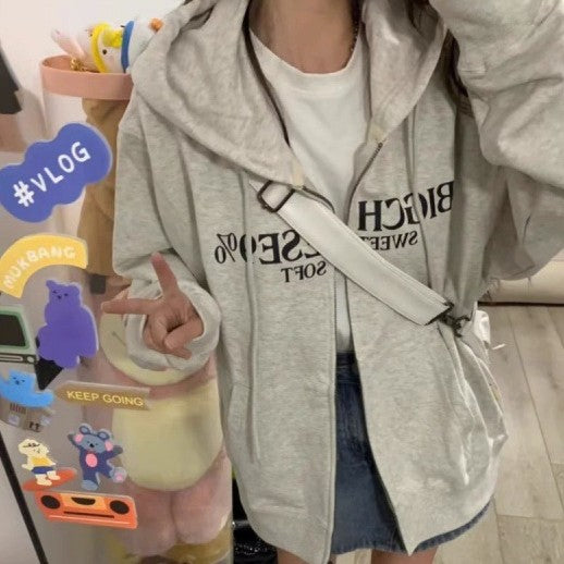 Sudadera con Capucha de Letras Coordinadas para Mujer