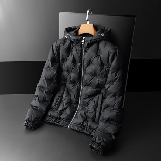 Chaqueta Acolchada con Capucha Bordada para Hombre Talla Grande - Image 15