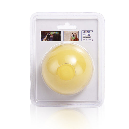 Red rubber elastic solid ball dog toy in clear blister packaging with images of dogs playing. - Image 10