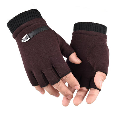 Guantes sin dedo para hombre y mujer sin forro de terciopelo para otoño e invierno - Image 12